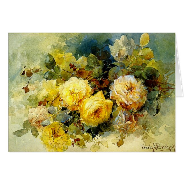 Cartão Bischoff - Rosas (amarelo) (Frente Horizontal)
