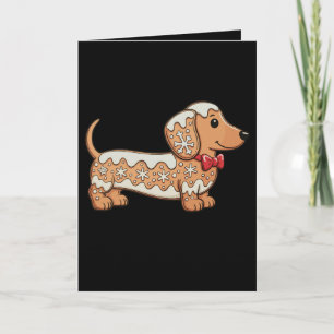 Cartão Biscoito de gengibre de Natal do cachorro salsicha