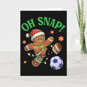 Cartão Biscoito de Natal de Futebol de Gengibre Engraçado