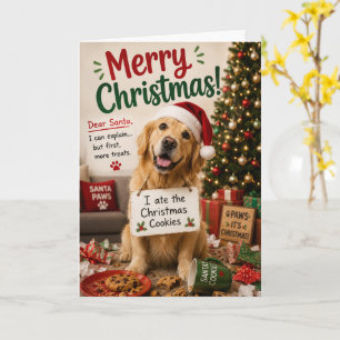 Cartão Biscoitos de Natal Engraçados do Golden Retriever