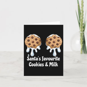 Cartão Biscoitos e Leite Favoritos do Papai Noel Feminino