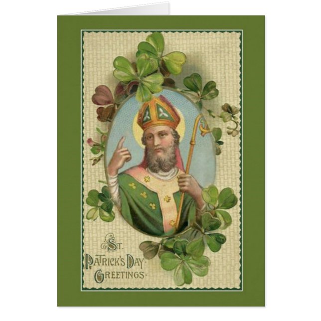 Cartão Bishop Trevo Oração Irlandês de St Patrick (Frente)
