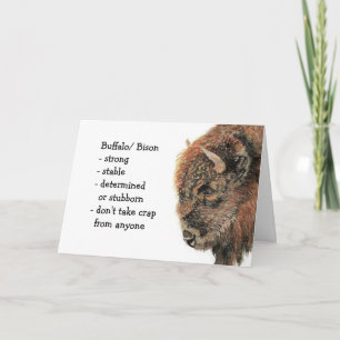 Cartão Bison Buffalo Totem, Guia Animal Feliz Aniversário