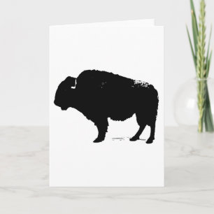 Cartão Bison de Búfalo de Pop Preto e Branco