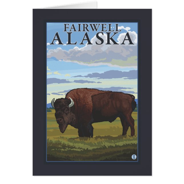 Cartão Bison Scene - Fairwell, Alaska (Frente)