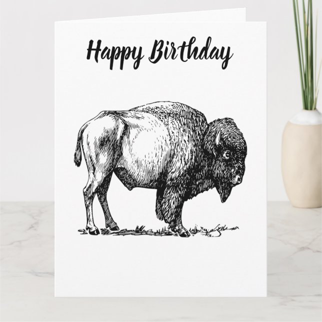 Cartão Bisonte americano do búfalo (Frente)