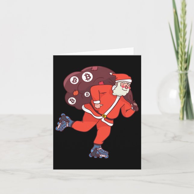 Cartão Bitcoin Papai Noel Criptomoeda Santa Crypto Em (Frente)