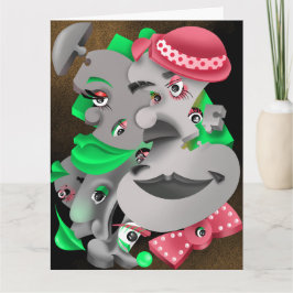 Cartão Bits e peças - Saudação Surreal de Quebra-cabeça