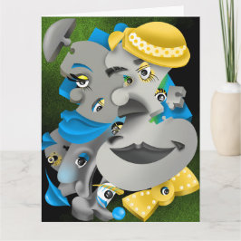 Cartão Bits e peças - Saudação Surreal de Quebra-cabeça