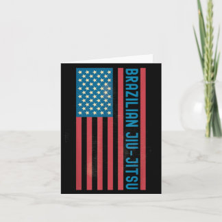 Cartão BJJ Jiu Jitsu Americano Bandeira EUA Distressed Vi