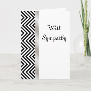 Cartão Black and White Chevron Sympathy Card