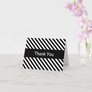 Cartão Black and White Diagonal Stripes