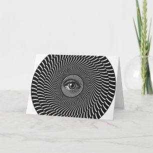 Cartão Black and White Eye Circular Graphic