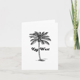 Cartão Black and White Key West Florida & Palm design