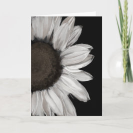 Cartão Black and White Sunflower Greeting Card