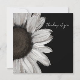 Cartão Black and White Sunflower Thinking Of You Card