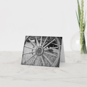 Cartão Black and White Wagon Wheel Note Cards