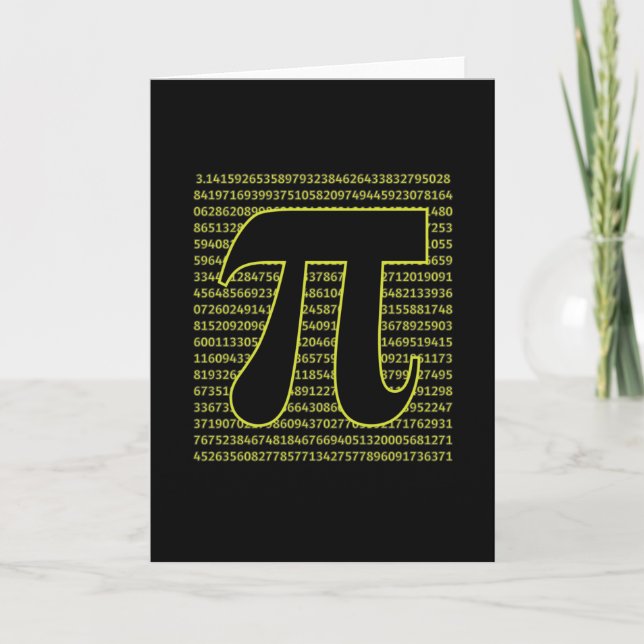 Cartão Black And Yellow Happy Pi Day 3.14 (Frente)
