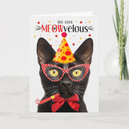 Cartão Black Bombay Cat MEOWveloz Aniversário