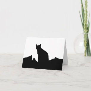 Cartão Black Cat silhouette Note Cards