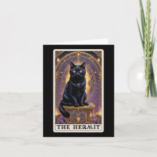 Cartão Black Cat Tarot Card The Hermit Halloween Childles