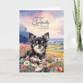 Cartão Black Chihuahua Field of Wildflowers Pet Sympathy