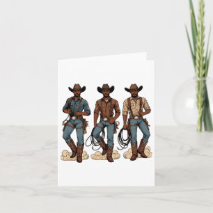Cartão Black Cowboy Ocidental Rodeo Melanin História Negr