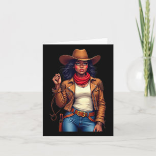 Cartão Black Cowgirl Texas Western Rodeo Melanin Black Hi