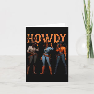 Cartão Black Cowgirl Western Rodeo Melanin History Howdy