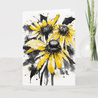 Cartão Black-eyed Susan - Watercolor flowers