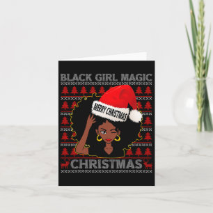 Cartão Black Girl Magic Feliz Natal Afro-Americano