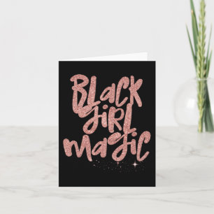Cartão Black Girl Magic Pink Stars Afro Black Queen Melan