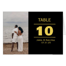 Cartão Black & Gold Modern Wedding Table Number Card