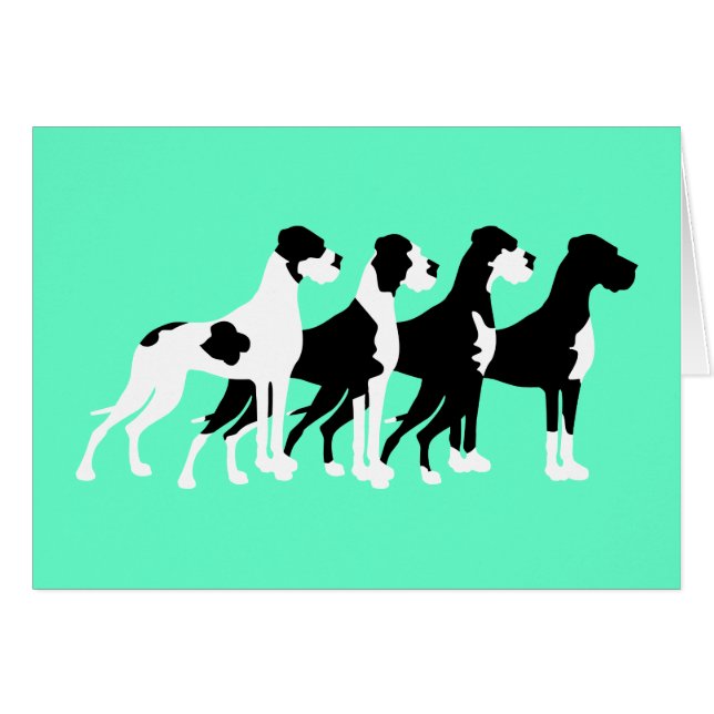 Cartão Black Great Danes (Frente Horizontal)