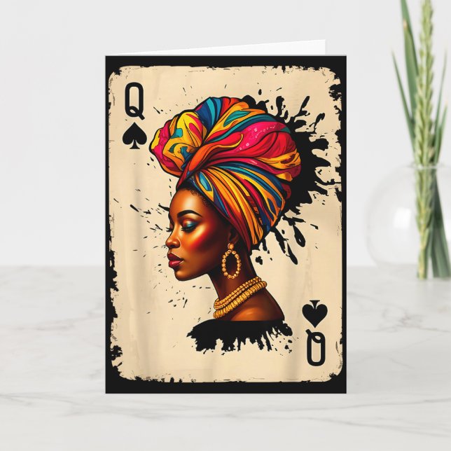 Cartão Black History African Melanin Queen Card Proud Gir (Frente)