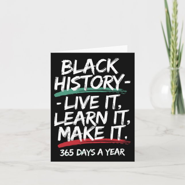 Cartão Black History Month 2025 Live It Learning It Make  (Frente)