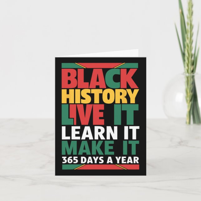 Cartão Black History Month 2025 Live It Learning It Make  (Frente)