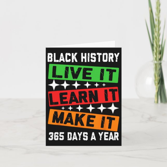 Cartão Black History Month 2025 Live It Learning It Make  (Frente)