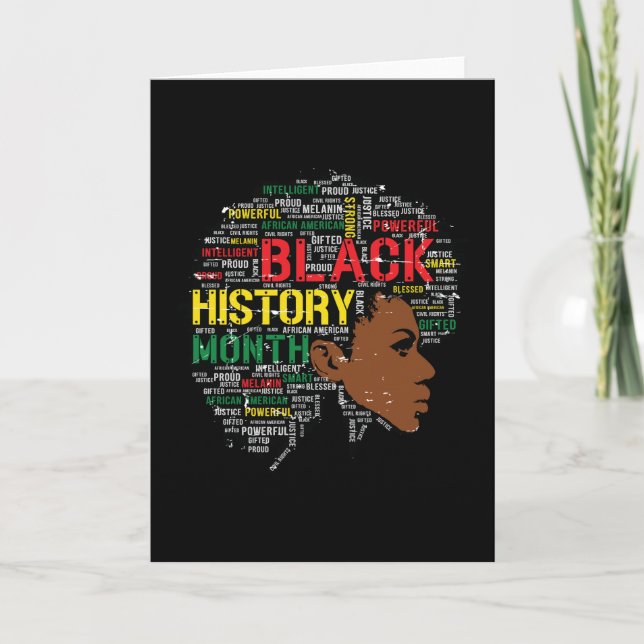Cartão Black History Month Black Woman Afro (Frente)