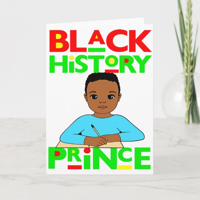 Cartão Black History Prince Melanin Boy Son Bruh Brown Sk (Frente)