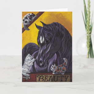 Cartão BLACK HORSE Barn Kittens Note Card