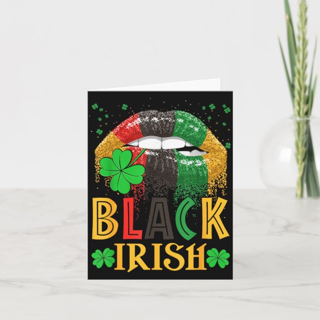 Cartão Black Irish Dripng Lips African American St Patric (Frente)