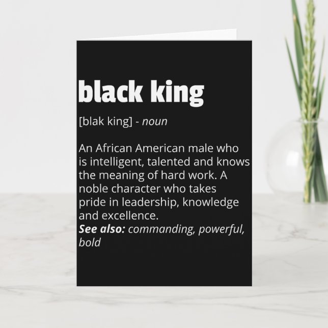Cartão Black King Definition African Pride Black History  (Frente)