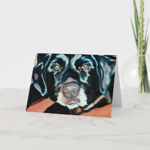 Cartão Black Lab Dog Greeting Card