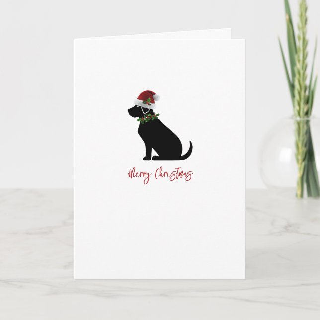 Cartão Black Lab Feliz Natal Silhueta Divertida Moderna (Frente)