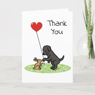 Cartão Black Labrador e Little Friel Obrigado