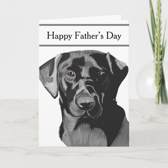 Cartão Black Labrador Editable Padre Day (Frente)