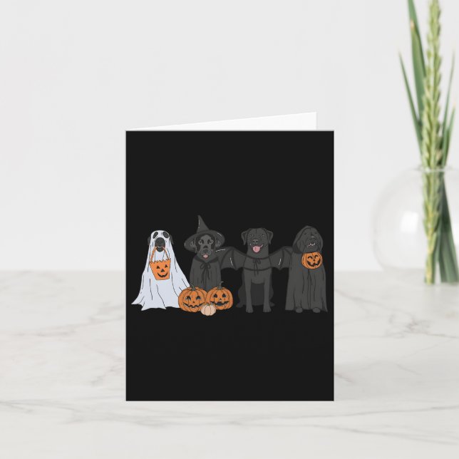 Cartão Black Labrador Halloween (Frente)