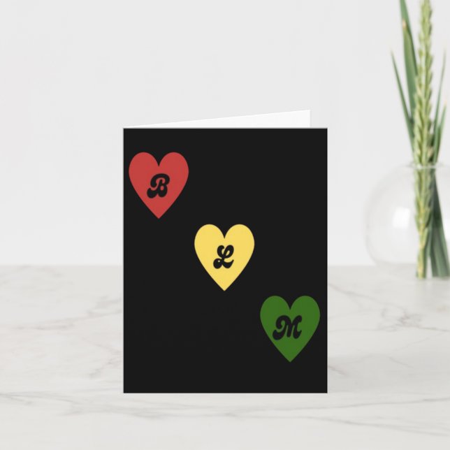 Cartão Black Lives Hearts Sticker (Frente)