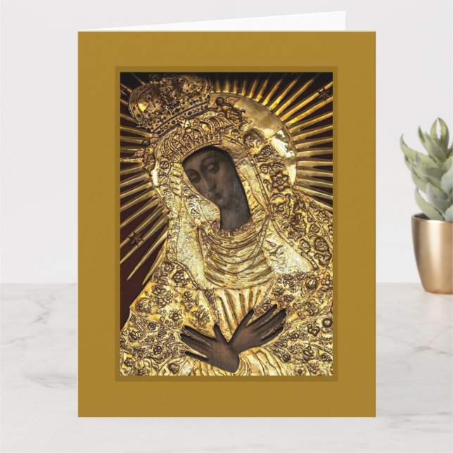 Cartão BLACK MADONNA em Ouro Riza Oklad Revetação (Planta pequena)